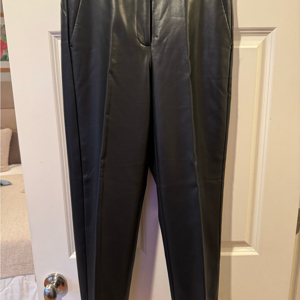 J. Crew Faux Leather pants in black